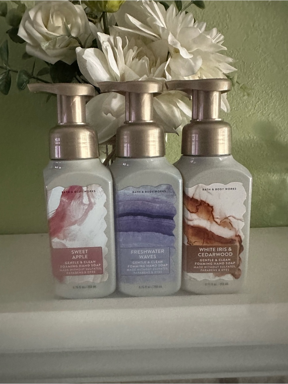 Bath & Body Works Trio Foaming Hand Soaps - Pink, Blue, Brown